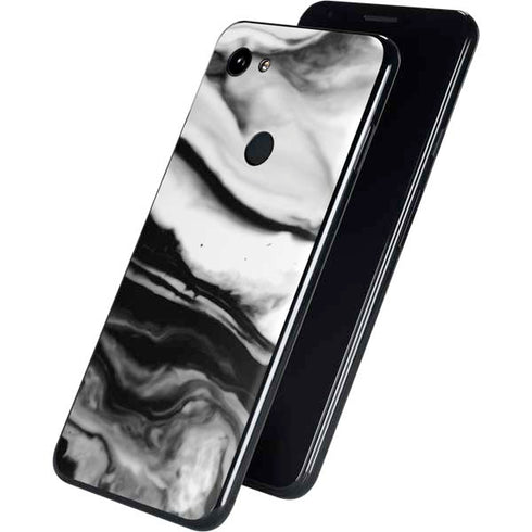 Black and White Marble Ink Google Pixel 3a XL Skin